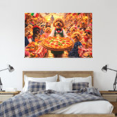 Cockapoo Italiaans straatmuurschildering – Luxe ku Canvas Afdruk (Insitu (Slaapkamer))