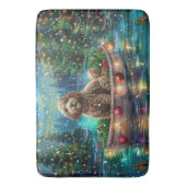 Cockapoo Kerst Feestelijke Reis Badmat (Voorkant Verticaal)