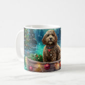 Cockapoo Kerst Feestelijke Reis Koffiemok (Voorkant links)