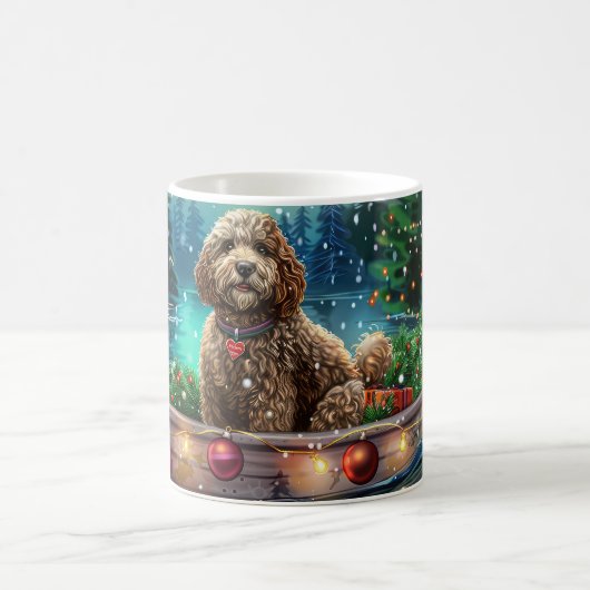 Cockapoo Kerst Feestelijke Reis Koffiemok (Center)