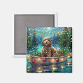 Cockapoo Kerst Feestelijke Reis Magneet (Voorkant / Achterkant)
