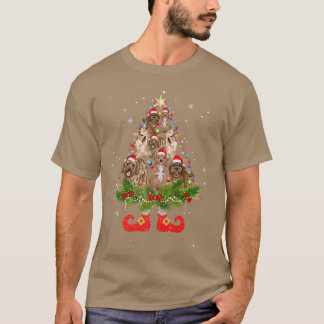 Cockapoo-kerstboom Lights Cute Santa Hat Dog T-shirt