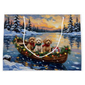 Cockapoo Kerstboot Vakantie Groot Cadeauzakje (Voorkant)