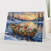 Cockapoo Kerstboot Vakantie Kaart (Voorkant)
