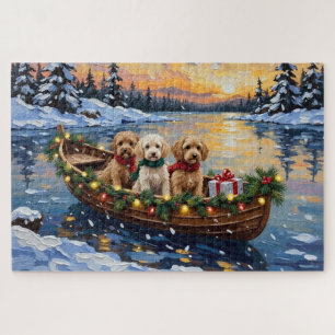 Cockapoo Kerstboot Vakantie Legpuzzel