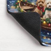 Cockapoo Kerstboot Vakantie Muismat (Hoek)