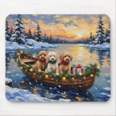 Cockapoo Kerstboot Vakantie Muismat (Voorkant)