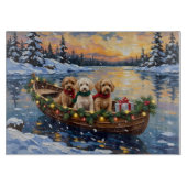 Cockapoo Kerstboot Vakantie Snijplank (Voorkant)