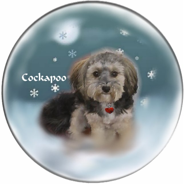 Cockapoo-kerstcadeaus Fotobeeldje Ornament (Voorkant)
