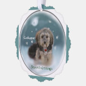 Cockapoo-kerstcadeaus Ornament Kaart (Links)