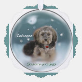 Cockapoo-kerstcadeaus Ornament Kaart (Voorkant)