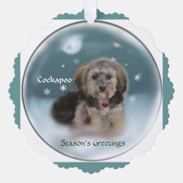 Cockapoo-kerstcadeaus Ornament Kaart