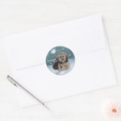 Cockapoo-kerstcadeaus Ronde Sticker (Envelop)
