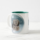 Cockapoo-kerstcadeaus Tweekleurige Koffiemok (Voorkant links)