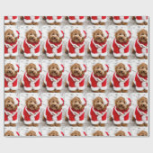 Cockapoo kerstinpakpapier cadeaupapier (Vlak)