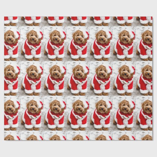 Cockapoo kerstinpakpapier cadeaupapier (Vlak)