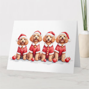 Cockapoo kerstjurk Sinterklaas hoed Kaart