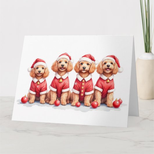 Cockapoo kerstjurk Sinterklaas hoed Kaart (Voorkant)