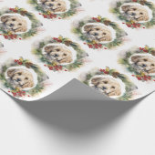 Cockapoo Kerstkrans feestelijke pup Cadeaupapier (Hoek)