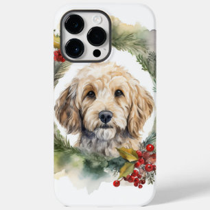 Cockapoo Kerstkrans feestelijke pup Case-Mate iPhone 14 Pro Max Hoesje