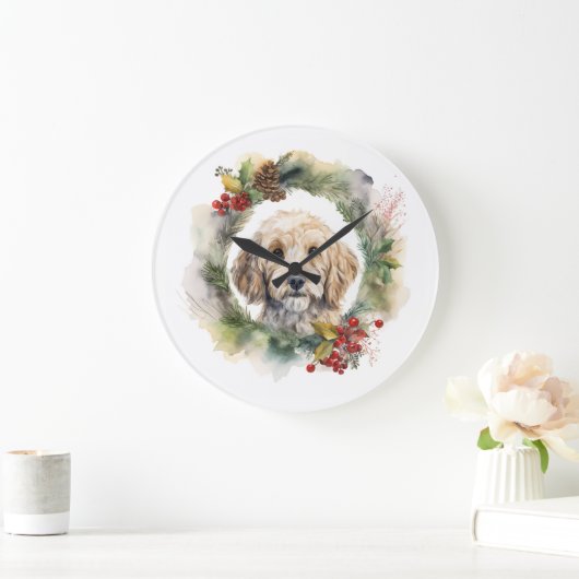 Cockapoo Kerstkrans feestelijke pup Grote Klok (Huis)