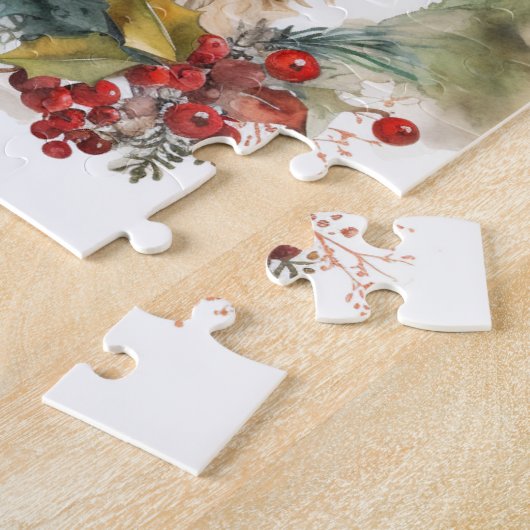 Cockapoo Kerstkrans feestelijke pup Legpuzzel (Zijkant)