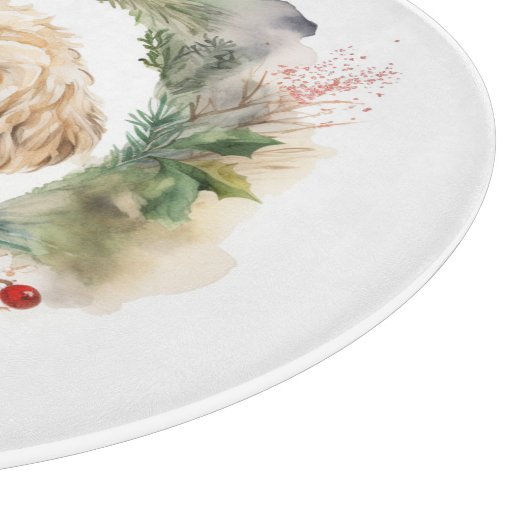 Cockapoo Kerstkrans feestelijke pup Snijplank (Hoek)