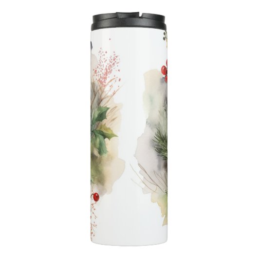 Cockapoo Kerstkrans feestelijke pup Thermosbeker (Achterkant)