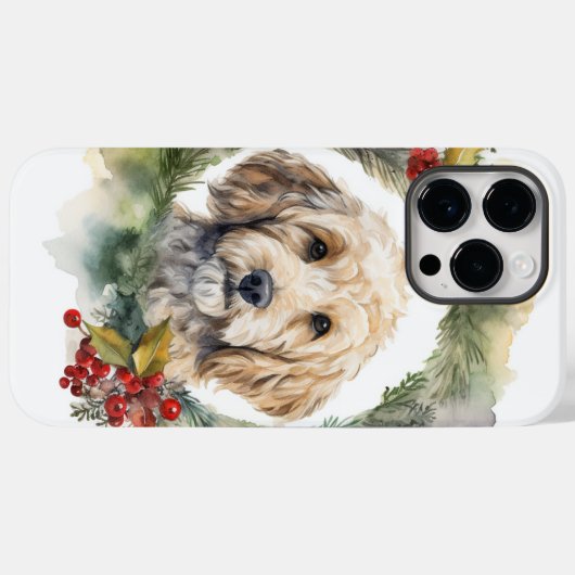 Cockapoo Kerstkrans Festieve Pup Case-Mate iPhone Case (Achterkant (horizontaal))
