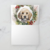 Cockapoo Kerstkrans Festieve Pup Kaart (Binnen)