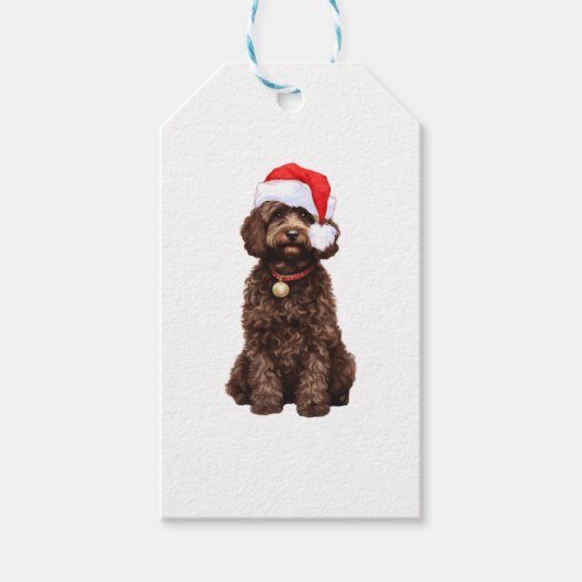 Cockapoo Kerstmis Cadeaulabel (Voorkant)