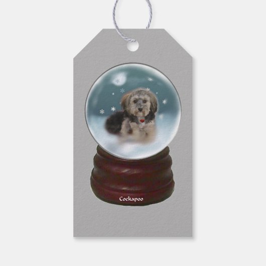 Cockapoo Kerstmis Cadeaulabel (Achterkant)