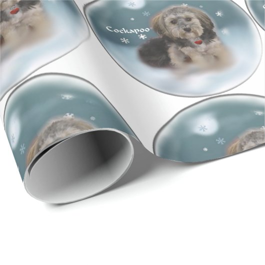 Cockapoo Kerstmis Cadeaupapier (Rol Hoek)