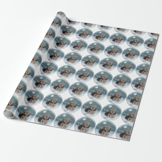 Cockapoo Kerstmis Cadeaupapier (Uitgerold)