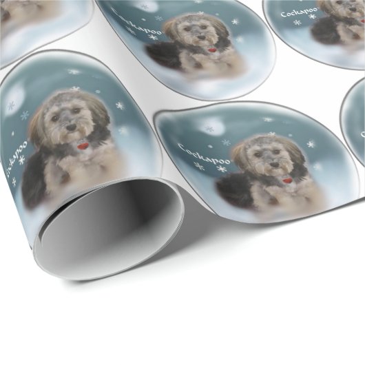 Cockapoo Kerstmis Cadeaupapier (Rol Hoek)