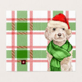 Cockapoo Kerstmis Dog Red en Green Pset Holiday Kaart (Buitenkant ongevouwen)