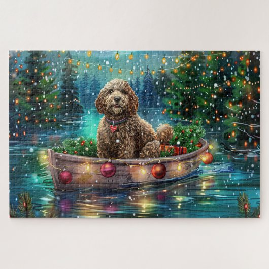 Cockapoo Kerstmis Feestelijke Reis Legpuzzel (Horizontaal)