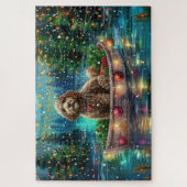 Cockapoo Kerstmis Feestelijke Reis Legpuzzel (Verticaal)