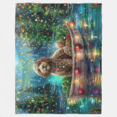Cockapoo Kerstmis Festivale Reis Fleece Deken (Voorkant)
