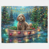 Cockapoo Kerstmis Festivale Reis Fleece Deken (Voorkant (Horizontaal))