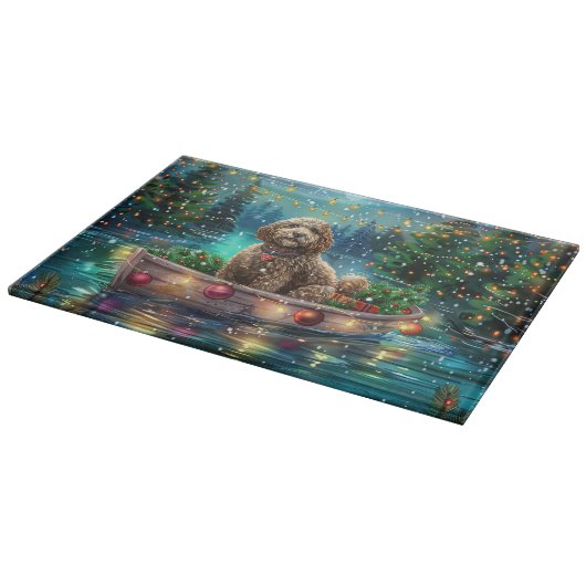 Cockapoo Kerstmis Festivale Reis Snijplank (Hoek)