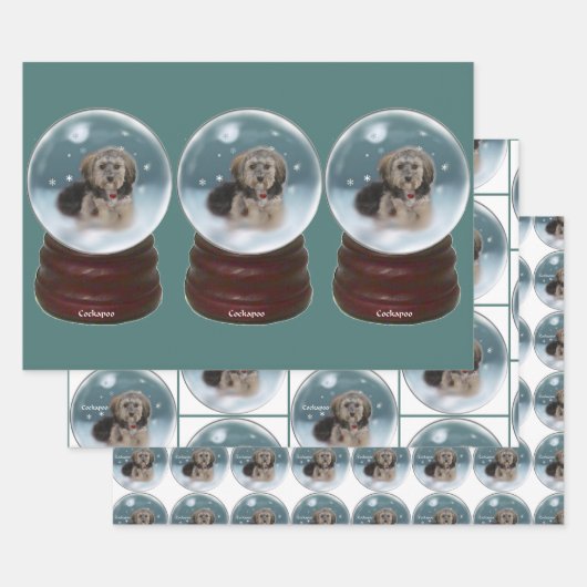 Cockapoo Kerstmis Inpakpapier Vel (Set)