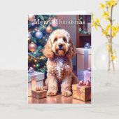 Cockapoo Kerstmis Kaart (Gele Bloem)