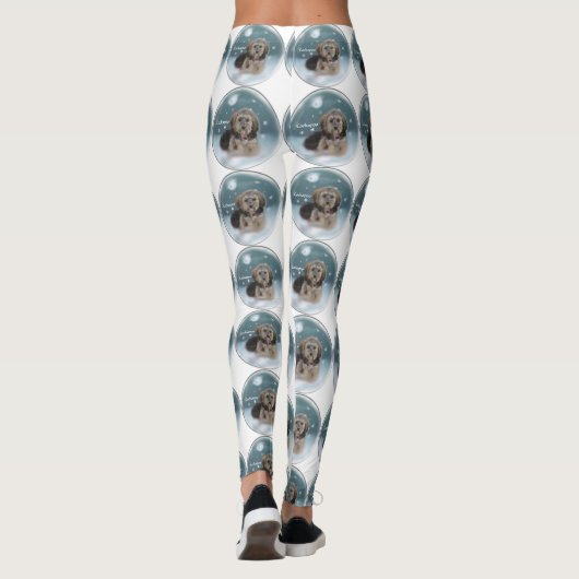Cockapoo Kerstmis Leggings (Achterkant)
