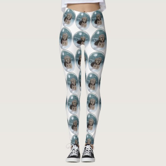 Cockapoo Kerstmis Leggings (Voorkant)