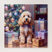 Cockapoo Kerstmis Legpuzzel (Verticaal)