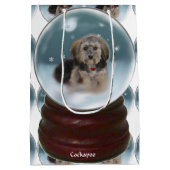 Cockapoo Kerstmis Medium Cadeauzakje (Achterkant)