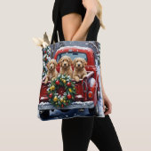 Cockapoo Kerstmis Rode Truck Vakantie Tote Bag (Dichtbij)