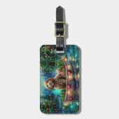 Cockapoo kerstvakantie bagagelabel (Voorkant verticaal)