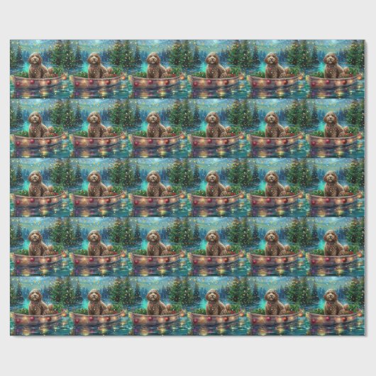 Cockapoo kerstvakantie cadeaupapier (Vlak)